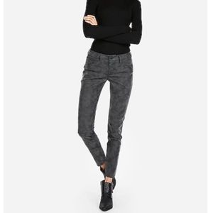 Express Faux Suede Gray Ankle Skinny Pants